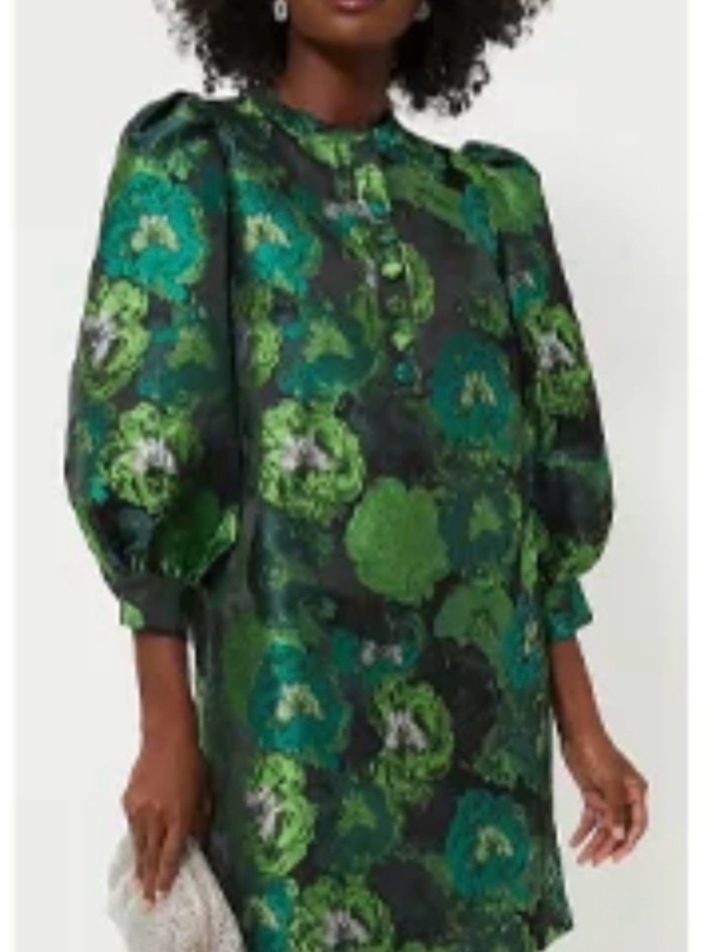 Tuckernuck Green Floral Puff-Sleeve Shift Dress